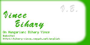 vince bihary business card